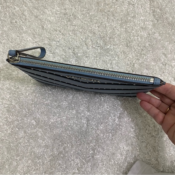 NWT Michael Kors Zip Clutch Wristlet Powder Blue